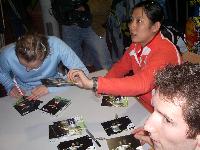 DM 2007: Autogrammstunde mit den deutschen Stars Xu Huaiwen, Katrin Piotrowski und Björn Joppien